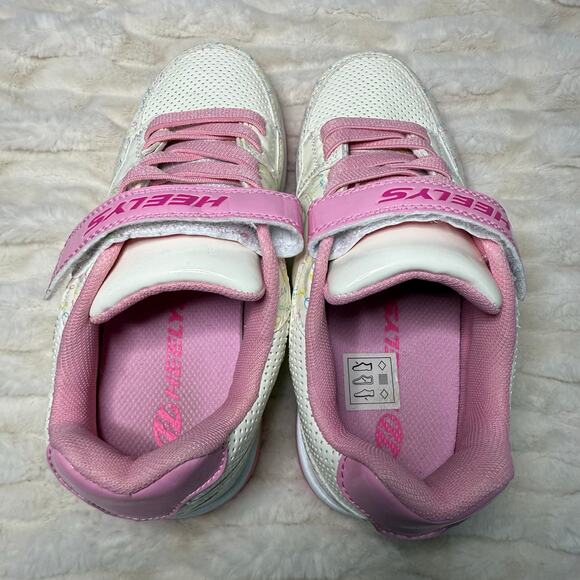 Heelys Pink White Girls Double‎ Wheels Shoes Size Youth 4 - Picture 6 of 11